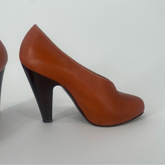 Giuseppe Zanotti Light Brown Leather Italian Wooden Heel Pumps - Picture 4 of 15